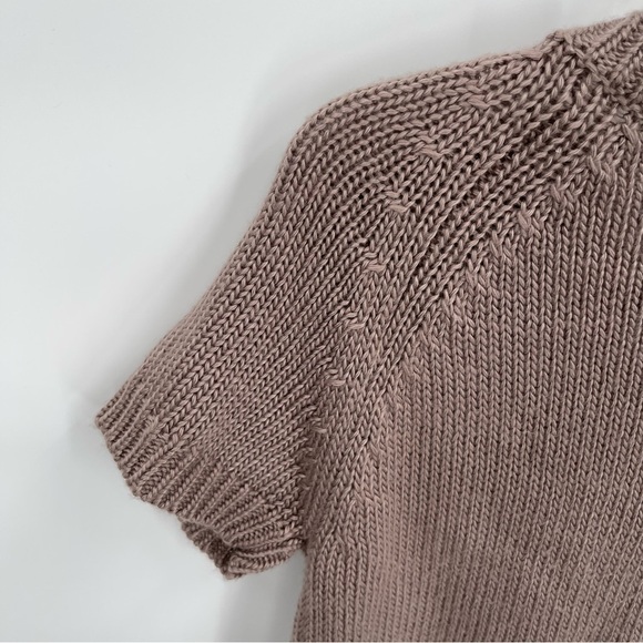 Sundance Woman's Sweater Cardigan Knit Short Sleeves Boho Sz Large Lilac Purple - Picture 6 of 8